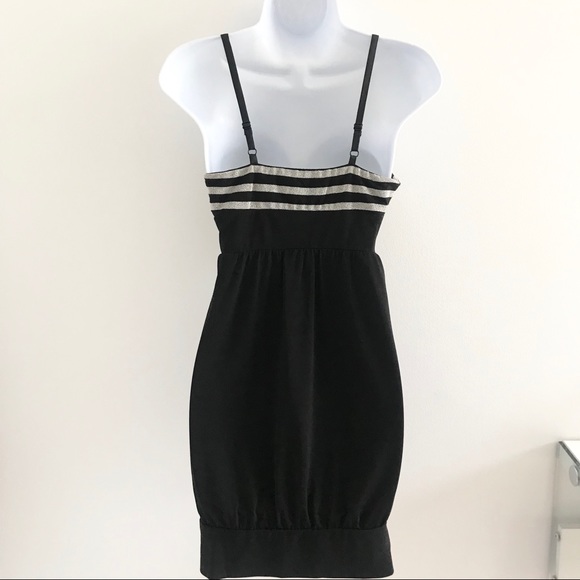 Guess Chic Silver Stripes & Black Pleaded Summer Dress - Picture 11 of 15